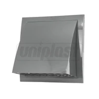 Grila plastic exterior cu supapa 150 x 150 mm cu flansa D.100 (gri) ND10FVP  EUROPLAST 2