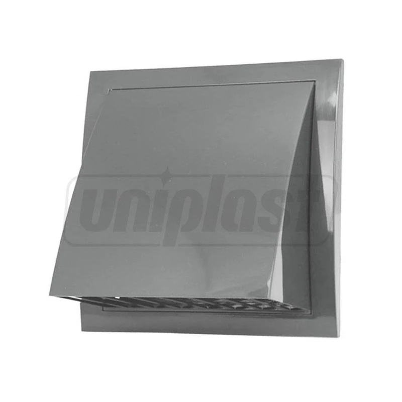 Grila plastic exterior cu supapa 150 x 150 mm cu flansa D.100 (gri) ND10FVP  EUROPLAST 2