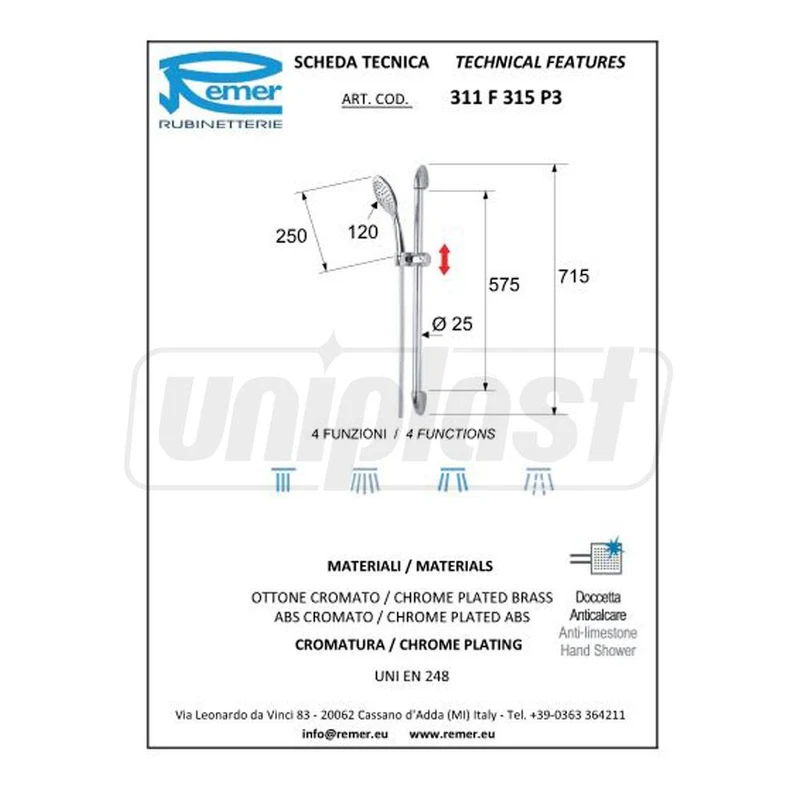 Душевая стойка 311F315P3  REMER 2