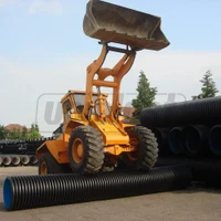 Труба гофрированная канализационная HDPE SN8 OD. 250 (216) с раструбом и манжетой L=6 м (черный/белый) TW 5