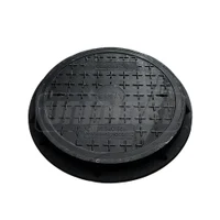 Capac canalizare cu rama D.600x30 / 2 t (negru) (pentru zone pietonale/gradina) (650x45 mm, 20 kg)