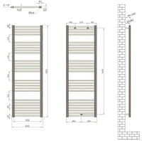 Полотенцесушитель 500 x 1500 мм Flat (хром) Haiti  RADIVA 2