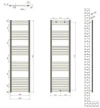 Uscator de prosoape 500 x 1800 mm Flat (crom) Haiti  RADIVA 2