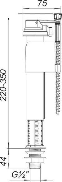 Mecanism pentru alimentare de jos a rezervorului WC АНн-01  SOLOPLAST 4