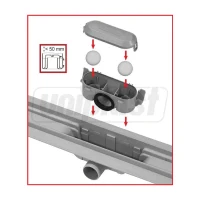 Rigola Liquid L=750 mm, uscat set APZ8-750  ALCAPLAST (5024) 2