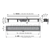 Rigola Liquid L=650 mm, uscat set APZ9-650  ALCAPLAST (10399) 2