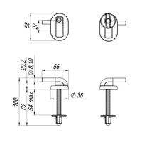 Крепление для сиденья (L=80 мм) СУ-1.10.ЗП  SOLOPLAST 3