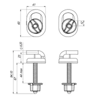 Крепление для сиденья (L=80 мм) СУ-2.10.ЗП  SOLOPLAST 3
