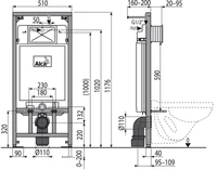 Инсталляция для подвесных унитазов Sadromodul A101/1200 (4168)  ALCAPLAST 4