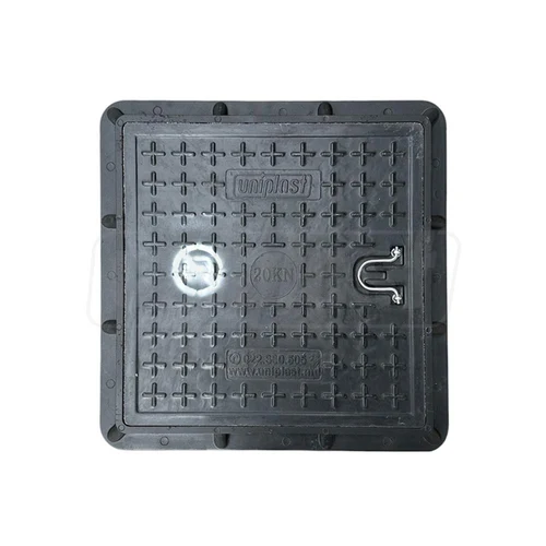 Capac canalizare compozit patrat 500x500 mm / 2 t (negru) (H=40 mm, 18.5 kg)