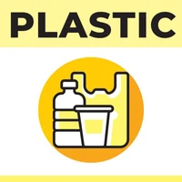 Наклейки "PLASTIC" мусорных баков для раздельного сбора мусора (160 x 160 мм)