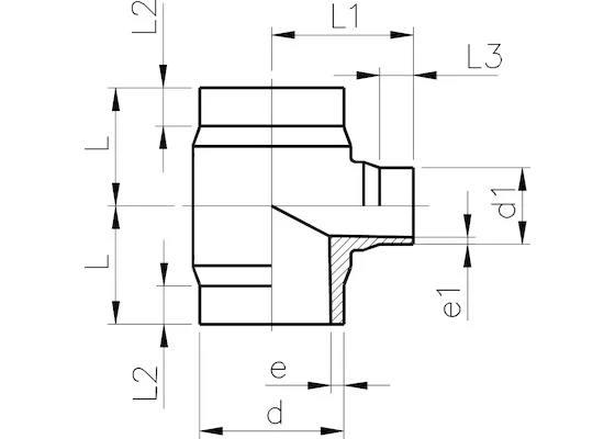 Тройник переходной D.160 x  63/90° "ecoFIT" PE100 SDR11 PEHD/PN16  +GF+ 2