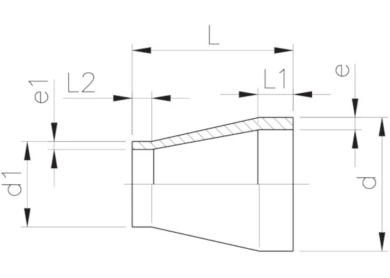 Reductie D.200 x 160 "ecoFIT" PE100 SDR11 PN16  +GF+ 2