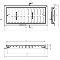 Решетка c рамой чугунная канализационная с замком 315x840x63 мм EN124 D400 (447x944x76 мм) 40 кг IS 4