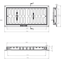 Решетка c рамой чугунная канализационная с замком 315x840x63 мм EN124 D400 (447x944x76 мм) 40 кг IS 3