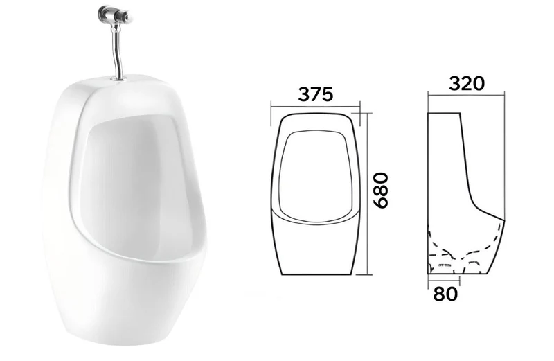Pisoar de perete, in set TR6038  CERANO (fara fixator) 3