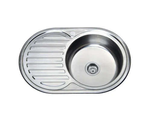 Chiuveta de bucatarie inox 0.6 mm (decor) 77/50 cm dreapta 7750 R