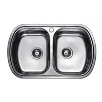 Chiuveta de bucatarie inox 0.8 mm (decor) dublu 49/80 cm 4980