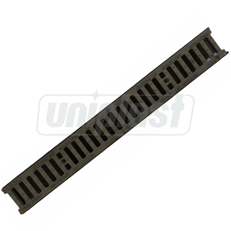 Rigola canalizare PP cu grila din fonta B125 1000x100x100 mm  SAB 2