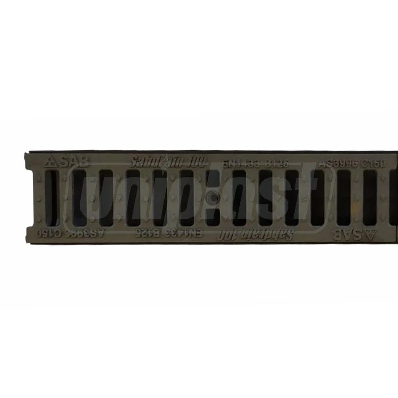 Rigola canalizare PP cu grila din fonta B125 1000x100x100 mm  SAB 3