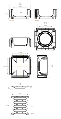 Mufa 4 parti  100/50 mm A15  SAB 2