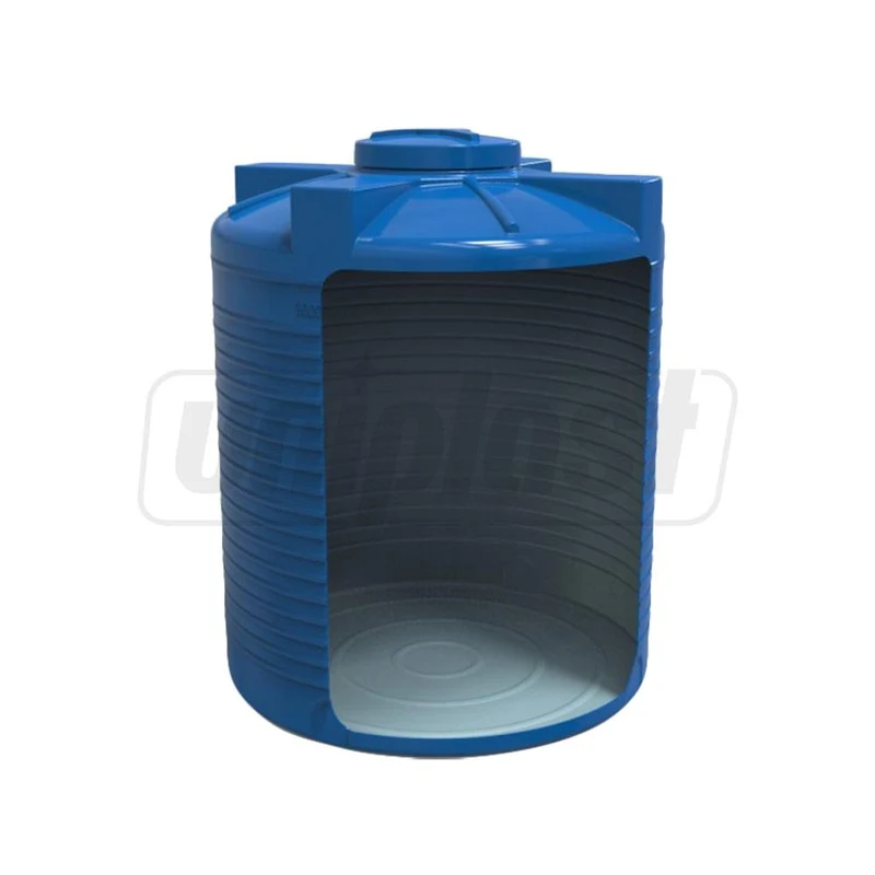 Rezervor apa 3000 L vertical, oval (albastru) cu stut D. 2" 151x189 cm 2