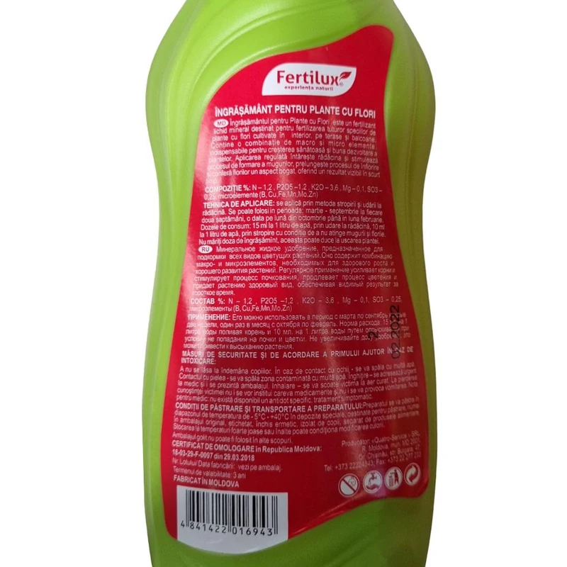 Ingrasaminte minerale pentru plante cu flori 0.5 L  FERTILUX 3