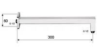 Suport pentru cap dus L=30 cm patrat Art. 348S30  REMER 2
