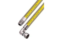 Furtun pentru gaz D. 1/2" FE/FI cu cot L=200 cm INOX  KAS