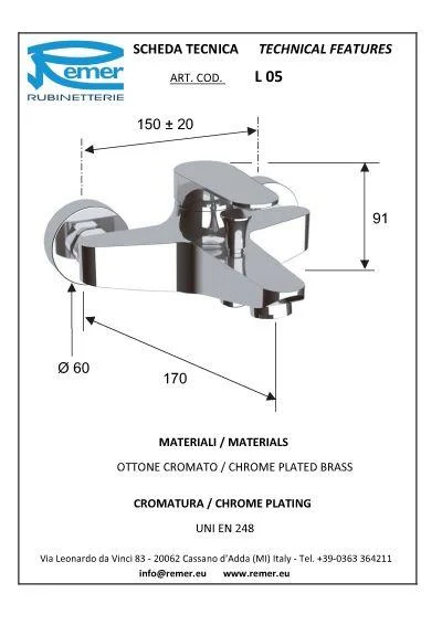 Baterie front pentru baie CLASS LINE 05  REMER 2