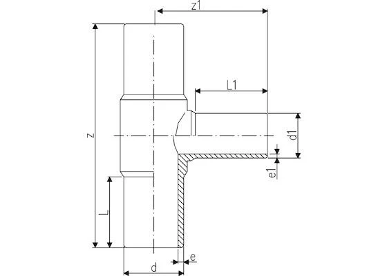 Тройник переходной D.110 x 63/90° PE100 SDR11 PEHD/PN16  +GF+ 2