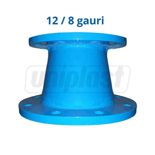 Reductie fonta cu flanse D.200 x 100 PN16 L=300 mm (12/8 gauri)  BLUCAST
