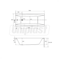 Сada de baie din acril CERSANIT Virgo 180 x 80 cm dreptunghiulara (8804) 2