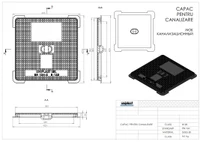 Capac cu rama patrata din fonta 385x385 mm (425x425 mm, H=30 mm) EN124 B125 TR 2