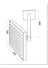 Cap de dus patrat 250 x 250 mm cu brat din perete ADS13  GPD 2