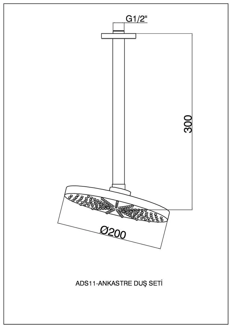 Cap de dus din tavan rotund D.200 ADS11  GPD 2