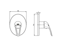 Baterie baie/dus pentru montare ascunsa Adrio (fara cartus) SUD120  GPD 2