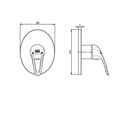 Baterie baie/dus pentru montare ascunsa Adrio (fara cartus) SUD120  GPD 2