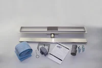 Rigola de dus lineara set 700 x 70 mm D. 50 x 90° SMOOTH (Otel Inox, neted) FLH40-A2 С15  UNIPLAST 5