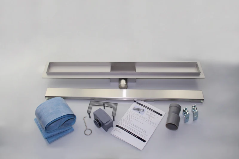 Rigola de dus lineara set 700 x 70 mm D. 50 x 90° SMOOTH (Otel Inox, neted) FLH40-A2 С15  UNIPLAST 5