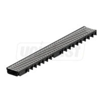 Решетка канализационная с лотком A15 HDPE 4ALL H50 100x30x1000 мм (сталь оцинкованная) EN1433 (D.110, 75, 32)  MUFLESYSTEM
