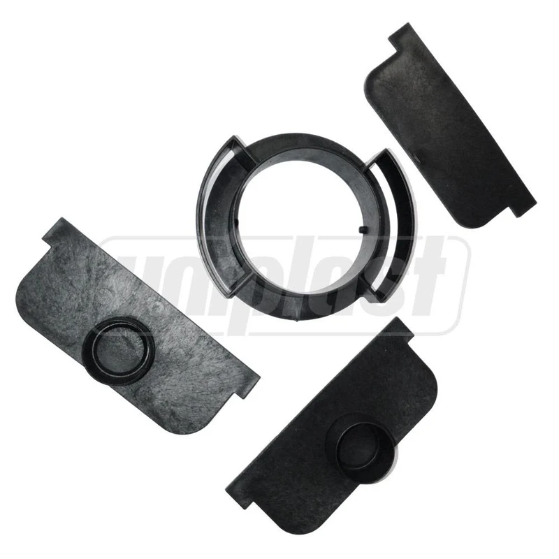 Комплект для решетки H50 100/30 мм (черный): адаптер D.110 + заглушки A15  MUFLESYSTEM 2