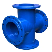 Крестовина чугунная фланцевая D.300x100 DIN PN10 L=450 мм, H=600мм (12/8 отверстий)  BLUCAST