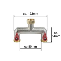 Распределитель 2 канала D. 3/4" М x 3/4" кран шаровый П, латунь BR-3034  BRADAS 5