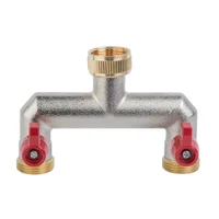 Распределитель 2 канала D. 3/4" М x 3/4" кран шаровый П, латунь BR-3034  BRADAS