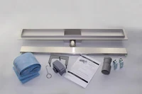 Rigola de dus lineara set 600 x 70 mm D. 50 x 90° SMOOTH (Otel Inox, neted) FLH40-A2 С15  UNIPLAST 4