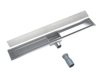 Rigola de dus lineara set 600 x 70 mm D. 50 x 90° SMOOTH (Otel Inox, neted) FLH40-A2 С15  UNIPLAST