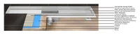 Rigola de dus lineara set 600 x 70 mm D. 50 x 90° STEP (Gratar clasic) FLH40-A2 С07  UNIPLAST 2