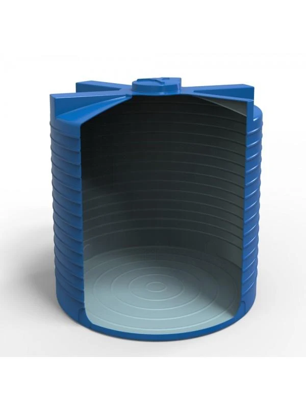 Rezervor apa 7500 L vertical, oval (albastru) cu stut D. 2" D. 215 cm, H=225 cm 5