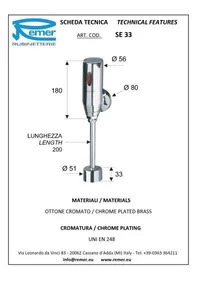 Кран для писсуара сенсорный 1/2" (max. 3 bar) SE33  REMER 2